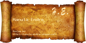 Hanula Endre névjegykártya